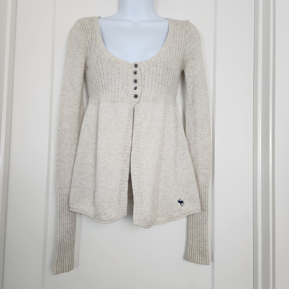 Vintage Y2K Abercrombie & Fitch Babydoll Angora Henley Button Sweater S Bella